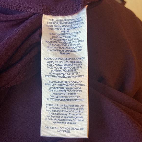 Chaps Purple Layered Sleeveless Evening Dress - Picture 6 of 13